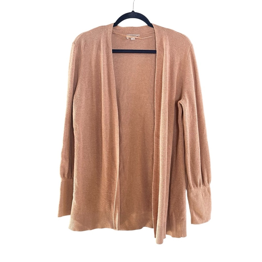 LOFT outlet knit cardigan sweater brown open front flyaway balloon sleeve size M